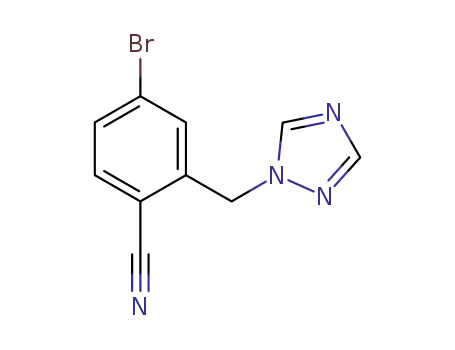 Molecular Structure of 871116-69-7 (4-bromo-2-(1,2,4-triazol-1-ylmethyl)-benzonitrile)
