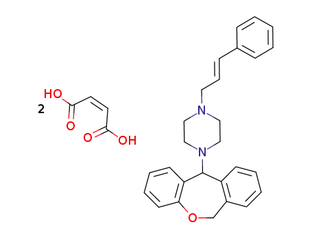 Molecular Structure of 114312-42-4 (1-(6,11-Dihydro-dibenzo[b,e]oxepin-11-yl)-4-((E)-3-phenyl-allyl)-piperazine; compound with (Z)-but-2-enedioic acid)