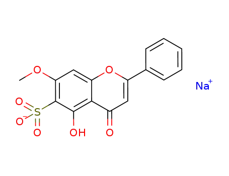 Molecular Structure of 1149053-99-5 (sodium 5-hydroxy-7-methoxyflavone-6-sulfonate)