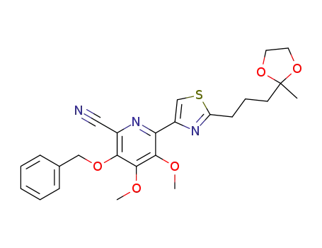 2-Pyridinecarbonitrile,
4,5-dimethoxy-6-[2-[3-(2-methyl-1,3-dioxolan-2-yl)propyl]-4-thiazolyl]-3-(
phenylmethoxy)-