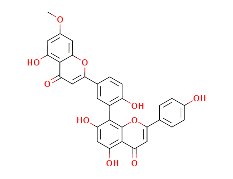 4H-1-Benzopyran-4-one,5,7-dihydroxy-8-[2-hydroxy-5-(5-hydroxy-7-methoxy-4-oxo-4H-1-benzopyran-2-yl)phenyl]-2-(4-hydroxyphenyl)-