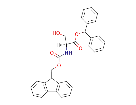 Molecular Structure of 98694-93-0 (L-Serine, N-[(9H-fluoren-9-ylmethoxy)carbonyl]-, diphenylmethyl ester)
