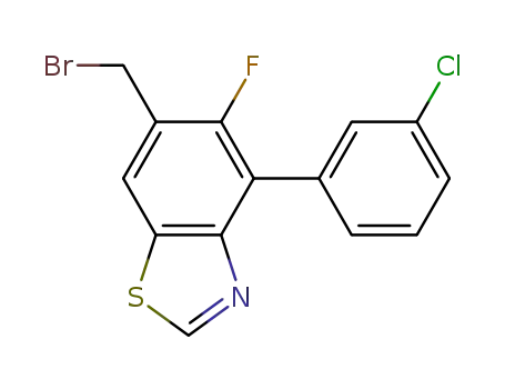 Molecular Structure of 1155287-84-5 (6-bromomethyl-4-(3-chloro-phenyl)-5-fluoro-benzothiazole)