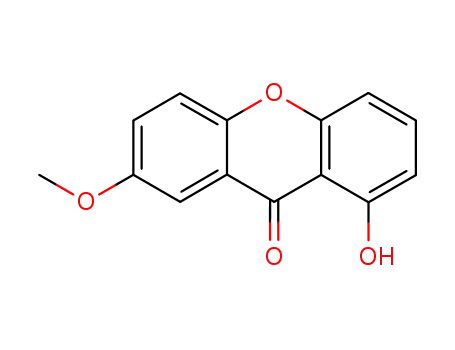 Molecular Structure of 5042-05-7 (1-hydroxy-7-methoxy-xanthen-9-one)