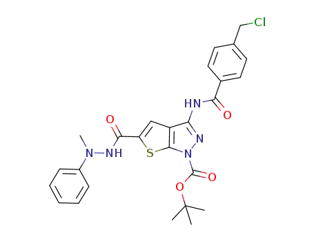 tert-butyl 3-(4-chloromethylbenzoylamino)-5-(N'-methyl-N'-phenylhydrazinocarbonyl)thieno[2,3-c]pyrazole-1-carboxylate