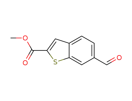 Molecular Structure of 330801-80-4 (methyl 6-formyl-1-benzothiophene-2-carboxylate)