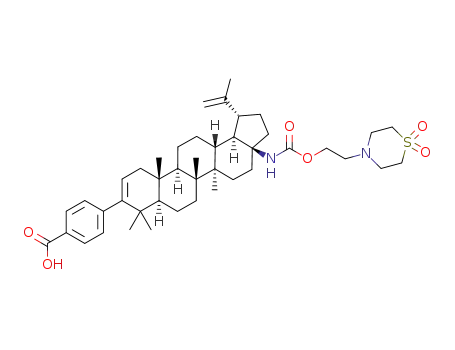 4-((1R,3aS,5aR,5bR,7aR,11aS,11bR,13aR,13bR)-3a-(((2-(1,1-dioxido-4-thiomorpholinyl)ethoxy)carbonyl)amino)-2,3,3a,4,5,5a,5b,6,7,7a,8,11,11a,11b,12,13,13a,13b-octadecahydro-5a,5b,8,8,11a-pentamethyl-1-(1-methylethenyl)-1H-cyclopenta[a]chrysen-9-yl)benzoic acid