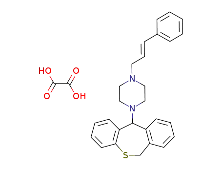 Molecular Structure of 139305-17-2 (1-(5,11-Dihydro-10-thia-dibenzo[a,d]cyclohepten-5-yl)-4-((E)-3-phenyl-allyl)-piperazine; compound with oxalic acid)