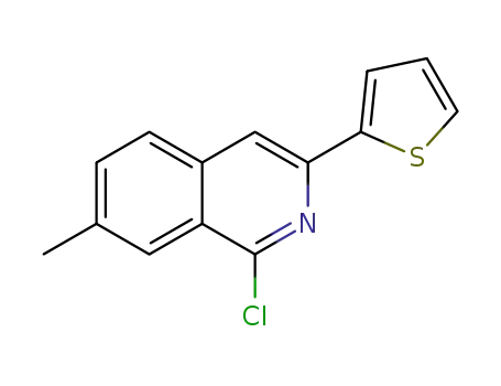 Molecular Structure of 1617529-28-8 (1-chloro-7-methyl-3-thiophen-2-yl-isoquinoline)