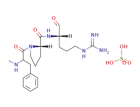 Molecular Structure of 126721-07-1 (Methyl-D-Phe-L-Pro-[(S)-4-guanidino-1-formylbutyl]NH2·sulfuric acid)
