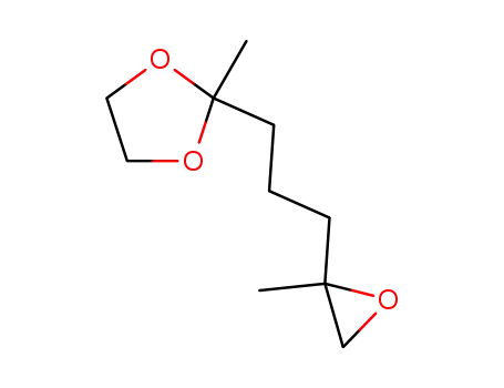 Molecular Structure of 54827-15-5 (1,3-Dioxolane, 2-methyl-2-[3-(2-methyloxiranyl)propyl]-)