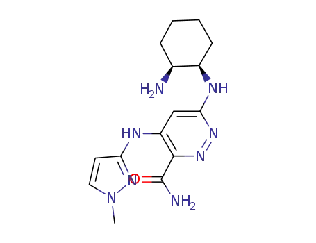 6-((1R,2S)-2-amino-cyclohexylamino)-4-(1-methyl-1H-pyrazol-3-ylamino)-pyridazine-3-carboxylic acid amide