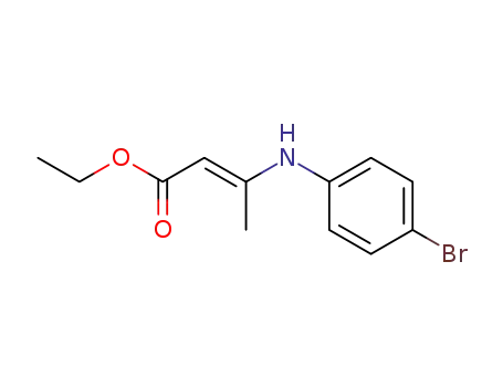 Molecular Structure of 71940-33-5 (2-Butenoic acid, 3-[(4-bromophenyl)amino]-, ethyl ester)