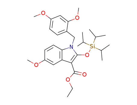 1-(2,4-dimethoxybenzyl)-5-methoxy-2-[(triisopropylsilyl)oxy]-1H-indole-3-carboxylic acid ethyl ester