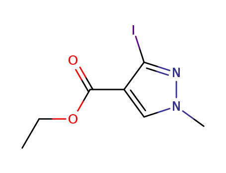 Molecular Structure of 799835-39-5 (ethyl 3-iodo-1-methyl-1H-pyrazole-4-carboxylate)