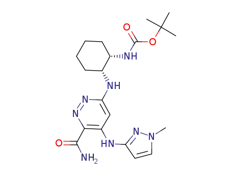 {(1S,2R)-2-[6-carbamoyl-5-(1-methyl-1H-pyrazol-3-ylamino)-pyridazin-3-ylamino]-cyclohexyl}-carbamic acid tert-butyl ester