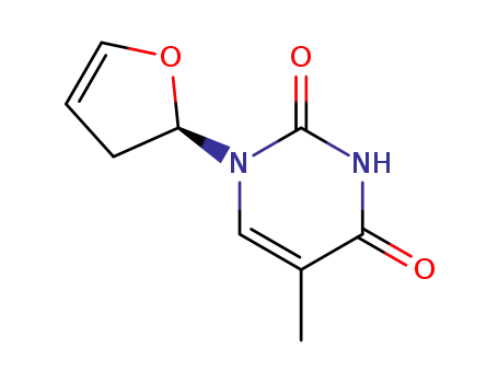 Molecular Structure of 37076-62-3 ((2'R)-1-(2,3-dihydrofuran-2-yl)thymine)