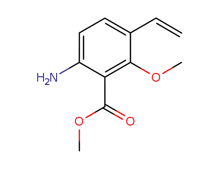 Molecular Structure of 681247-97-2 (Benzoic acid, 6-amino-3-ethenyl-2-methoxy-, methyl ester (9CI))