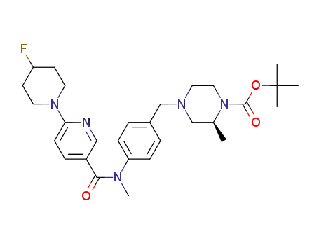 1,1-dimethylethyl (2S)-4-({4-[{[6-(4-fluoro-1-piperidinyl)-3-pyridinyl]carbonyl}(methyl)amino]phenyl}methyl)-2-methyl-1-piperazinecarboxylate