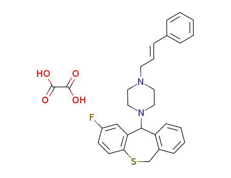 Molecular Structure of 139305-28-5 ((E)-1-(2-Fluoro-6,11-dihydrodibenzo<b,e>thiepin-11-yl)-4-(3-phenyl-2-propenyl)piperazine oxalate)