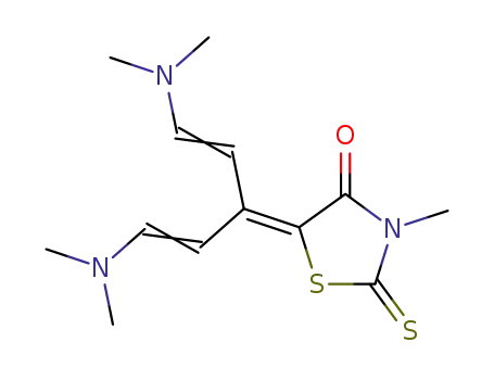 Molecular Structure of 473807-32-8 (5-{3-dimethylamino-1-[2-(dimethylamino)vinyl]prop-2-enylidene}-3-methyl-2-thioxo-1,3-thiazolidin-4-one)
