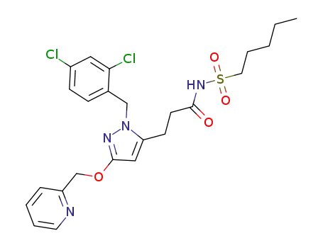 3-[1-(2,4-dichlorobenzyl)-3-(pyridin-2-ylmethoxy)-1H-pyrazol-5-yl]-N-(pentylsulfonyl)propanamide
