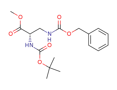 Molecular Structure of 61040-22-0 (L-Alanine, N-[(1,1-diMethylethoxy)carbonyl]-3-[[(phenylMethoxy)carbonyl]aMino]-, Methyl ester)