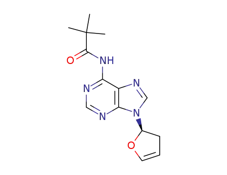 Molecular Structure of 132178-50-8 (Propanamide,
N-[9-[(2R)-2,3-dihydro-2-furanyl]-9H-purin-6-yl]-2,2-dimethyl-)