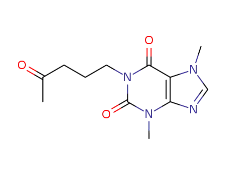 Molecular Structure of 10226-60-5 (1H-Purine-2,6-dione, 3,7-dihydro-3,7-dimethyl-1-(4-oxopentyl)-)