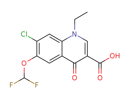 Molecular Structure of 115700-26-0 (7-chloro-6-(difluoromethoxy)-1,4-dihydro-1-ethyl4-oxo-3-quinolinecarboxylic acid)