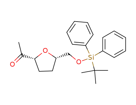 Molecular Structure of 473535-34-1 ((2R,5S)-2-(1-oxoethyl)-5-([(1,1-dimethyl)ethyldiphenylsilyl]oxymethyl)tetrahydrofuran)