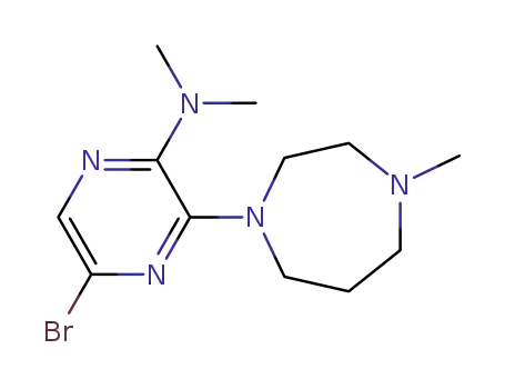 Molecular Structure of 894808-41-4 (5-Bromo-N,N-dimethyl-3-(4-methyl-1,4-diazepan-1-yl)pyrazin-2-amine)