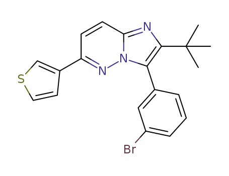 Molecular Structure of 1443986-47-7 (3-(3-bromophenyl)-2-tert-butyl-6-(thien-3-yl)imidazo[1,2-b]pyridazine)