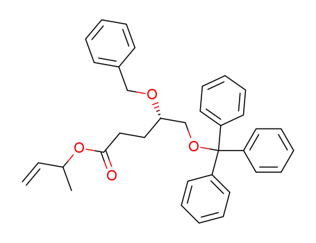 Molecular Structure of 595559-21-0 (Pentanoic acid, 4-(phenylmethoxy)-5-(triphenylmethoxy)-,
1-methyl-2-propenyl ester, (4S)-)