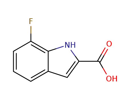 Molecular Structure of 399-67-7 (7-FLUORO-1H-INDOLE-2-CARBOXYLIC ACID)