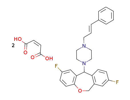 Molecular Structure of 114312-29-7 ((E)-1-(2,8-Difluoro-6,11-dihydrodibenz<b,e>oxepin-11-yl)-4-(3-phenyl-2-propenyl)piperazine dimaleate)