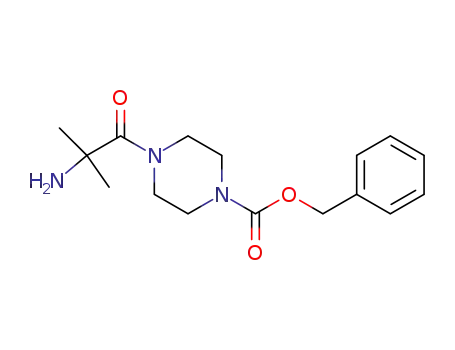 Molecular Structure of 661481-67-0 (1-Piperazinecarboxylic acid, 4-(2-amino-2-methyl-1-oxopropyl)-,
phenylmethyl ester)