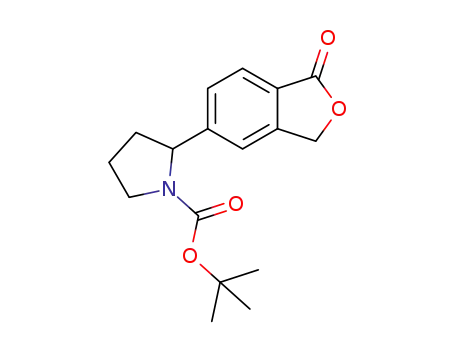 Molecular Structure of 1588517-25-2 (tert-butyl 2-(1-oxo-1,3-dihydroisobenzofuran-5-yl)pyrrolidine-1-carboxylate)