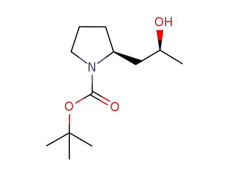 Molecular Structure of 1015843-03-4 (tert-butyl (2S)-2-[(2'S)-2'-hydroxypropyl]pyrrolidine-1-carboxylate)