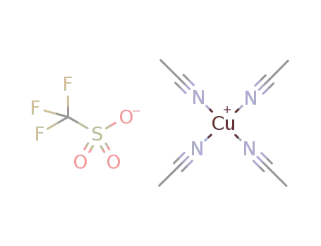 Molecular Structure of 58452-28-1 (tetrakis(acetonitrile)copper(I) trifluoromethanesulfonate hemihydrate)