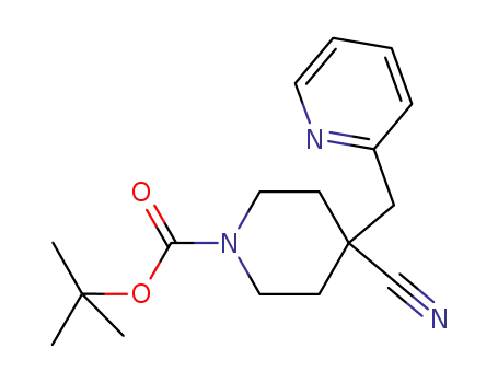 Molecular Structure of 895132-38-4 (1-BOC-4-CYANO-4-(2-PYRIDINYLMETHYL)-PIPERIDINE)