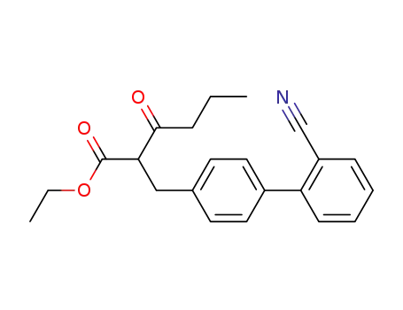 Molecular Structure of 137860-26-5 (ethyl 2-<(2'-cyanobiphenyl-4-yl)methyl>-3-oxohexanoate)