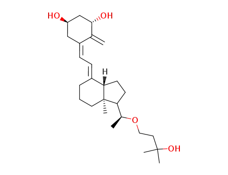 Molecular Structure of 132071-85-3 (1,3-Cyclohexanediol,4-methylene-5-[(2E)-2-[(1S,3aS,7aS)-octahydro-1-[(1R)-1-(3-hydroxy-3-methylbutoxy)ethyl]-7a-methyl-4H-inden-4-ylidene]ethylidene]-,(1R,3S,5Z)-)