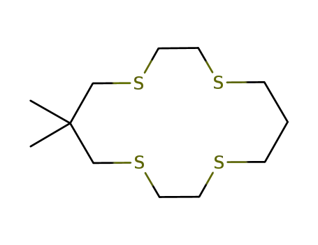 Molecular Structure of 129034-91-9 (1,4,8,11-Tetrathiacyclotetradecane, 6,6-dimethyl-)