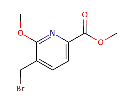 Molecular Structure of 401792-84-5 (Methyl 5-(broMoMethyl)-6-Methoxy-pyridine-2-carboxylate)