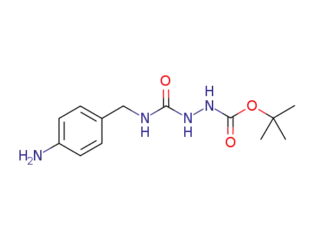 Molecular Structure of 1174633-24-9 (tert-butyl 2-[(4-aminobenzyl)carbamoyl]hydrazinecarboxylate)