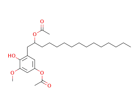 Molecular Structure of 66398-67-2 (2-(2-Acetoxypentadecyl)-6-methoxy-4-acetoxyphenol)