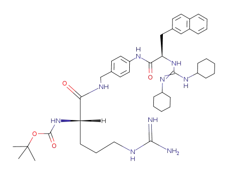 Molecular Structure of 195717-52-3 (((S)-1-{4-[(R)-2-(N',N''-Dicyclohexyl-guanidino)-3-naphthalen-2-yl-propionylamino]-benzylcarbamoyl}-4-guanidino-butyl)-carbamic acid tert-butyl ester)