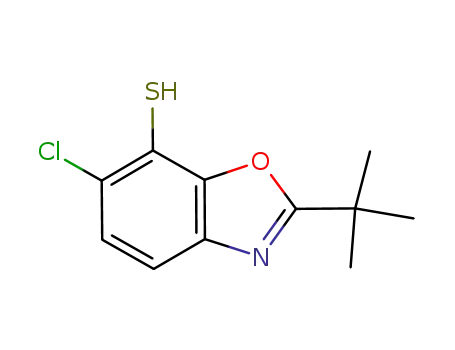 Molecular Structure of 954127-39-0 (6-CHLORO-2-(1,1-DIMETHYLETHYL)-7-BENZOXAZOLETHIOL)