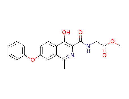 Molecular Structure of 1421312-36-8 ([(4-hydroxy-1-methyl-7-phenoxy-isoquinoline-3-carbonyl)amino]acetic acid methyl ester)